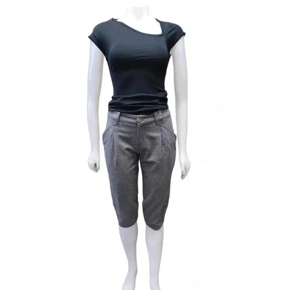 Free  Bird Collection Wool Blend Grey Capri Size 26 - Picture 2 of 12